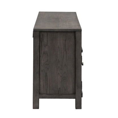 Modern Farmhouse Dusty Charcoal Distressed 66 Inch Entertainment Console