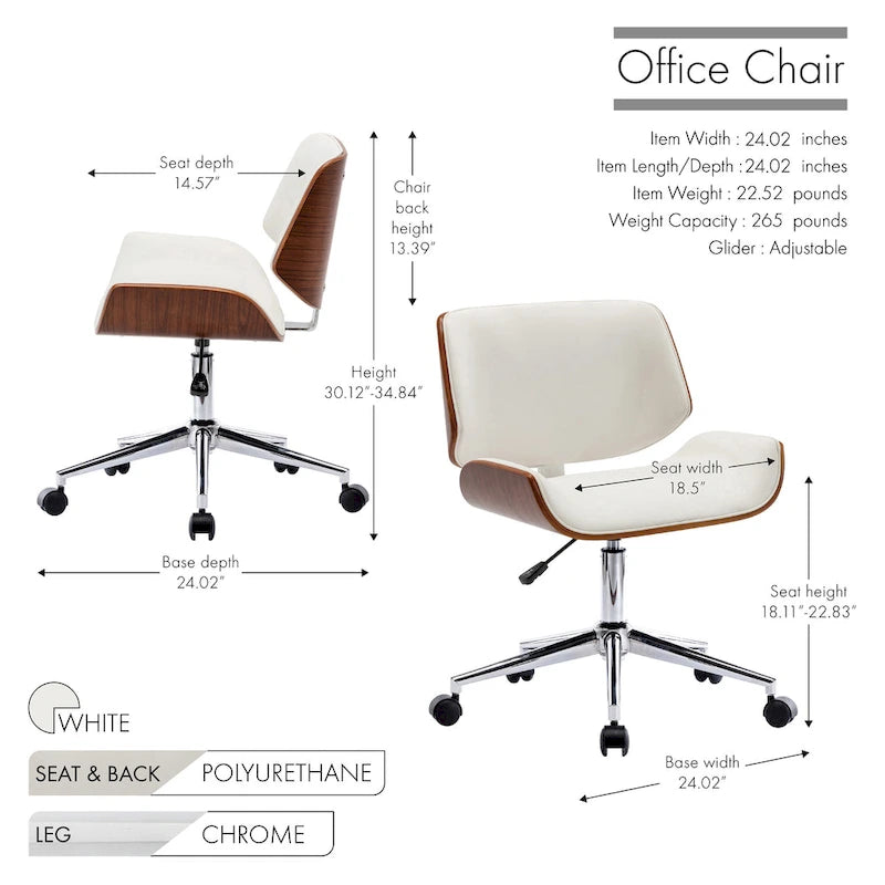 Carson Carrington Herning Faux Leather Mid-Century Office Chair