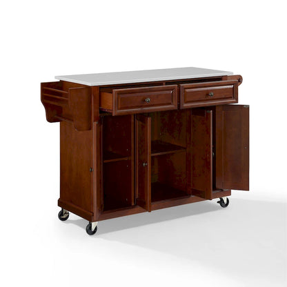 Crosley Full-size Granite Top Mahogany Kitchen Cart - 51.5 W x 18 D x 36.5 H