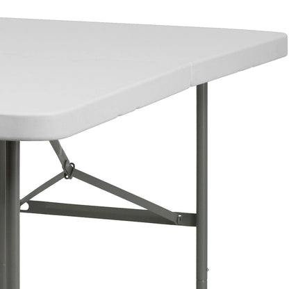 30W x 60L Bi-Fold Granite White Plastic Folding Table - Banquet Table