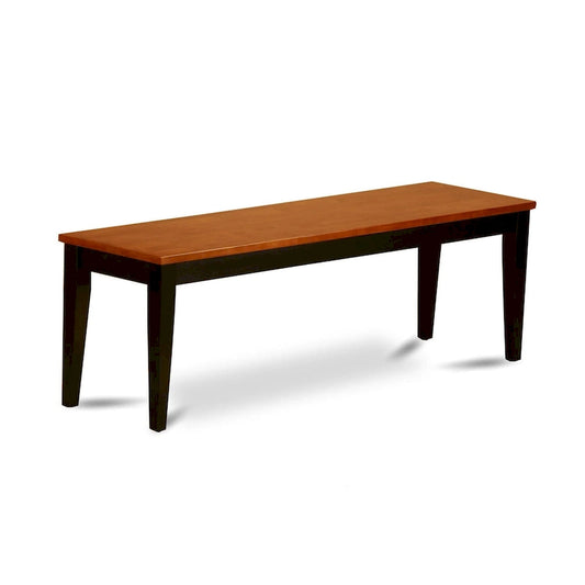 East West Furniture Nicoli Dining Room Bench with Wood Seat, 54x15x17 Inch, (Finish Options)