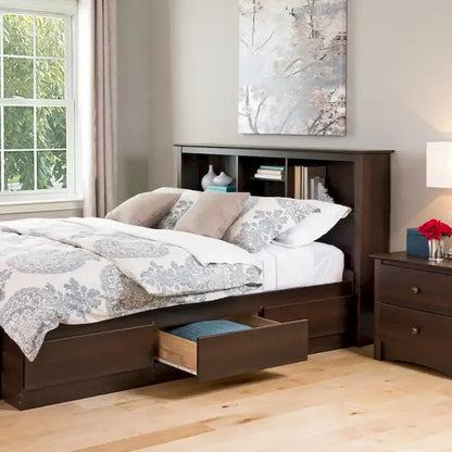 Copper Grove Backus Espresso Full/Queen Bookcase Headboard