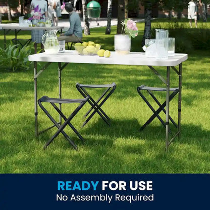Plastic Height Adjustable Folding Table