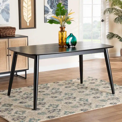 Flora Mid-Century Modern Finished Wood Dining Table