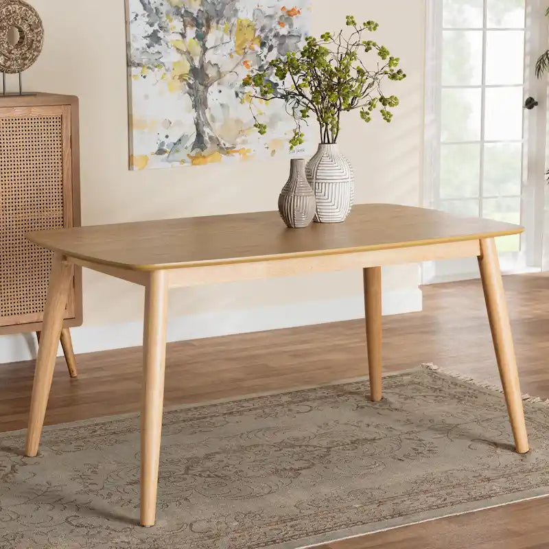 Flora Mid-Century Modern Finished Wood Dining Table