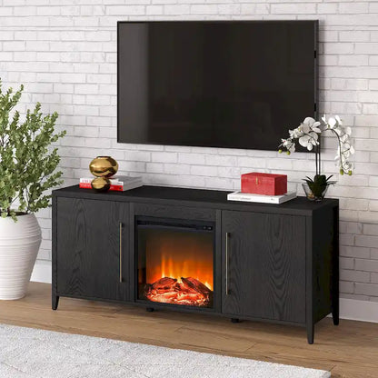 Jasper Rectangular TV Stand with Log Fireplace for TV's up to 65