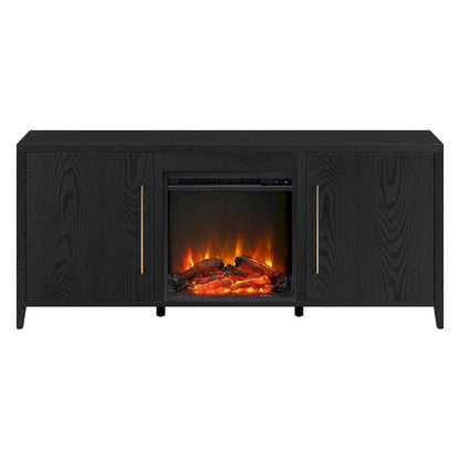 Jasper Rectangular TV Stand with Log Fireplace for TV's up to 65