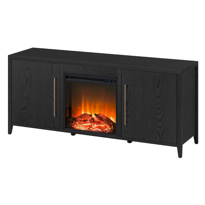 Jasper Rectangular TV Stand with Log Fireplace for TV's up to 65