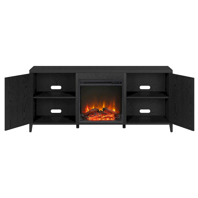 Jasper Rectangular TV Stand with Log Fireplace for TV's up to 65