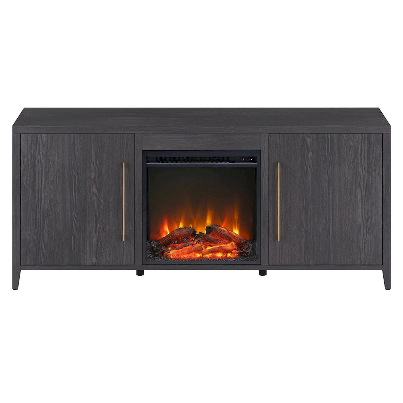 Jasper Rectangular TV Stand with Log Fireplace for TV's up to 65