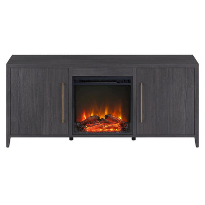 Jasper Rectangular TV Stand with Log Fireplace for TV's up to 65