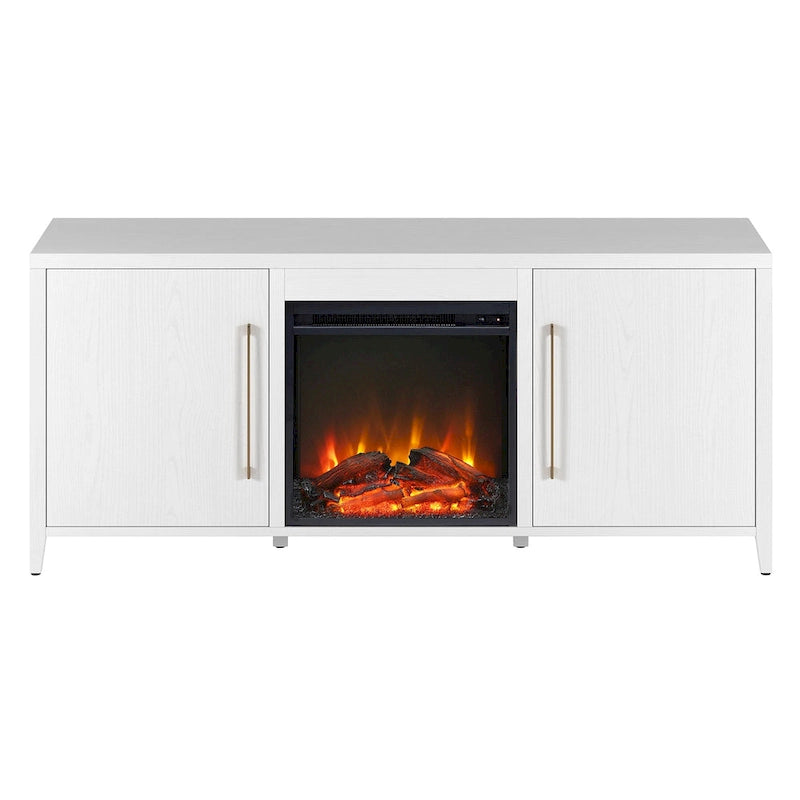 Jasper Rectangular TV Stand with Log Fireplace for TV's up to 65