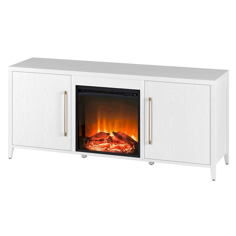 Jasper Rectangular TV Stand with Log Fireplace for TV's up to 65