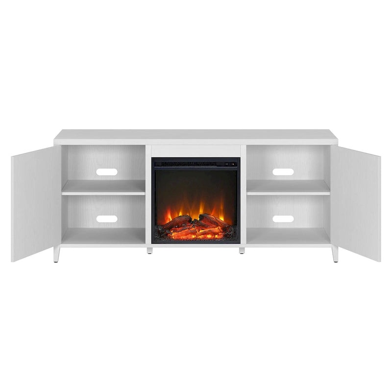 Jasper Rectangular TV Stand with Log Fireplace for TV's up to 65