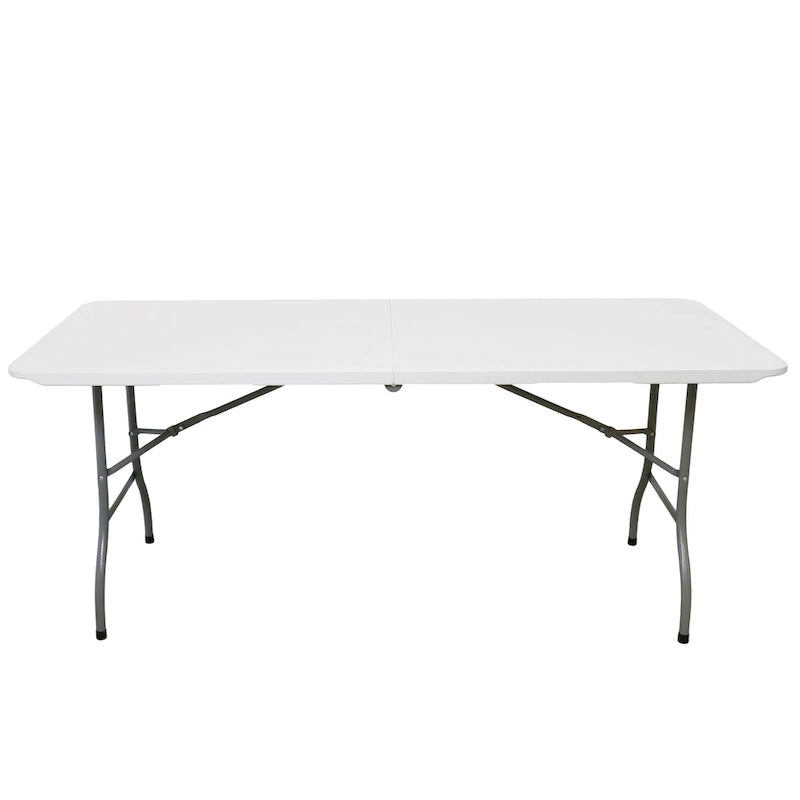 6 Foot Plastic Folding Table in White