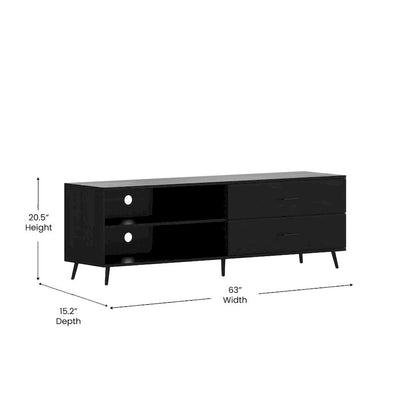 TV Stand for up to TV's with Adjustable Shelf and Storage Drawers