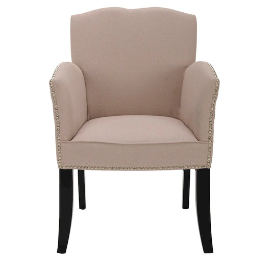 SAFAVIEH Veloudo Tan Linen Arm Chair - 24 x 25 x 36.2 - 24Wx25Dx36H