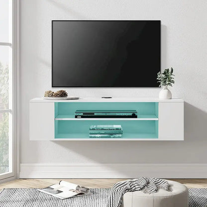 WAMPAT Floating TV Stand Shelf Wall Mounted Entertainment Center Floating Cabinet Media Hutch Under TV, 39 Inch