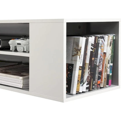 WAMPAT Floating TV Stand Shelf Wall Mounted Entertainment Center Floating Cabinet Media Hutch Under TV, 39 Inch