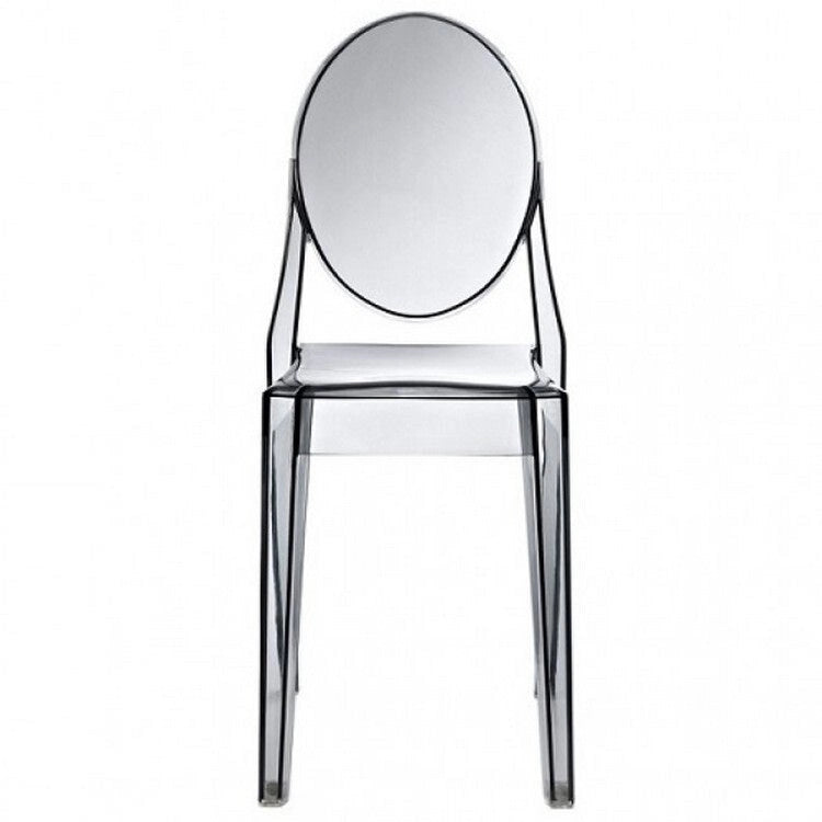 Stackable Mid Century Modern Crystal Clear Side Chairs Dining Living Room Transparent No Arms Accent Desk