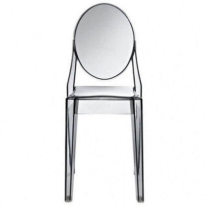 Stackable Mid Century Modern Crystal Clear Side Chairs Dining Living Room Transparent No Arms Accent Desk