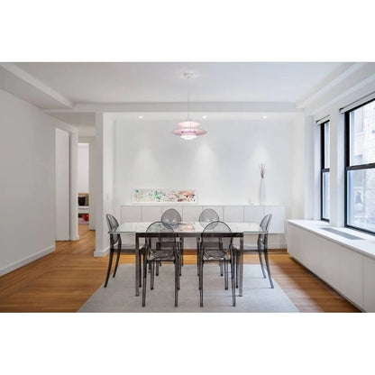 Stackable Mid Century Modern Crystal Clear Side Chairs Dining Living Room Transparent No Arms Accent Desk