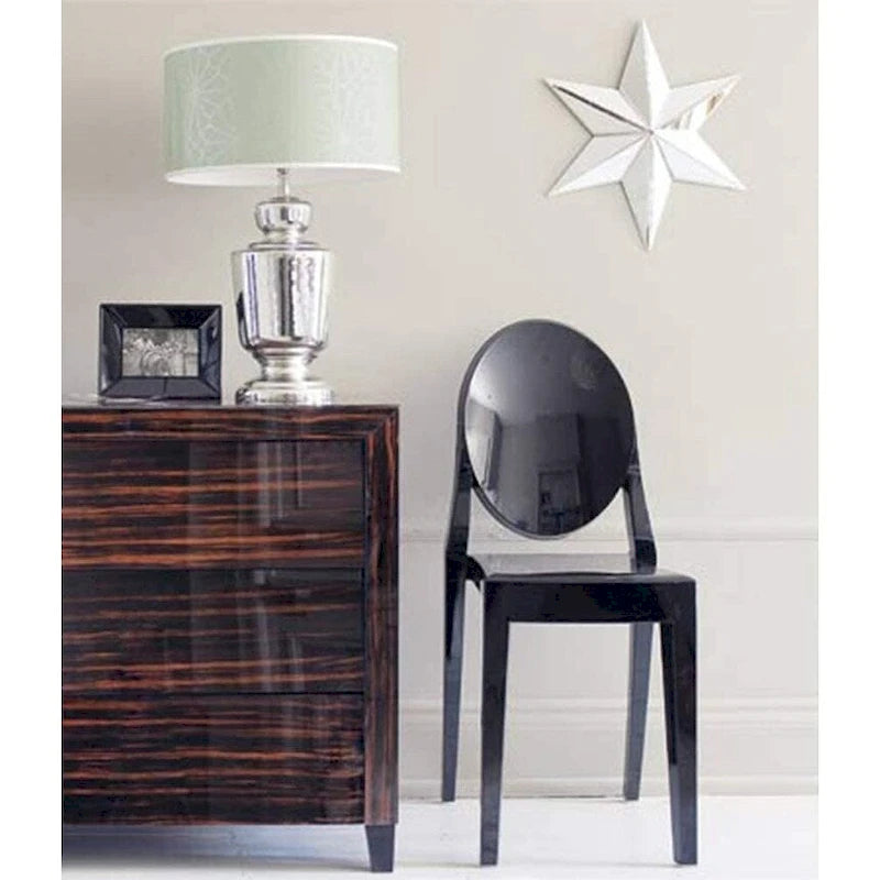 Stackable Mid Century Modern Crystal Clear Side Chairs Dining Living Room Transparent No Arms Accent Desk