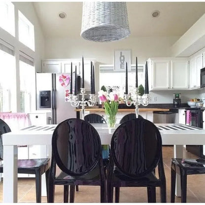 Stackable Mid Century Modern Crystal Clear Side Chairs Dining Living Room Transparent No Arms Accent Desk