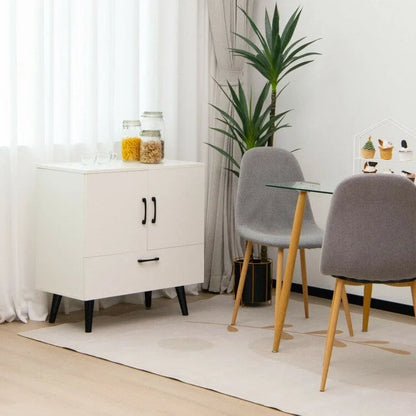 Modern Floor Storage Cabinet with 2 Doors and 1 Pull-out Drawer - 30 x 16 x 31 (L x W x H)