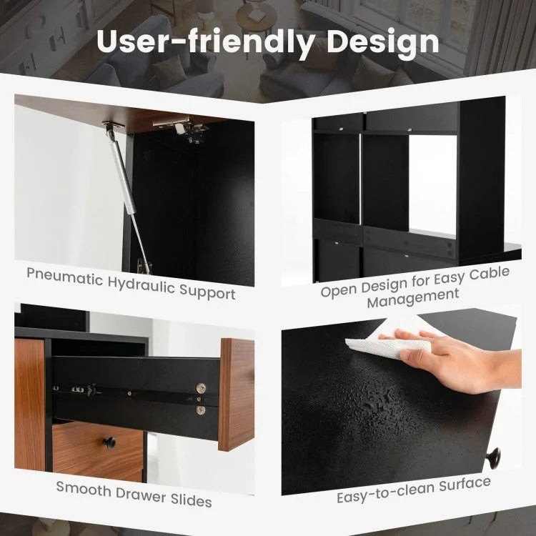 71 Inch Kitchen Pantry with 3 Storage Cabinet and 3 Deep Drawers