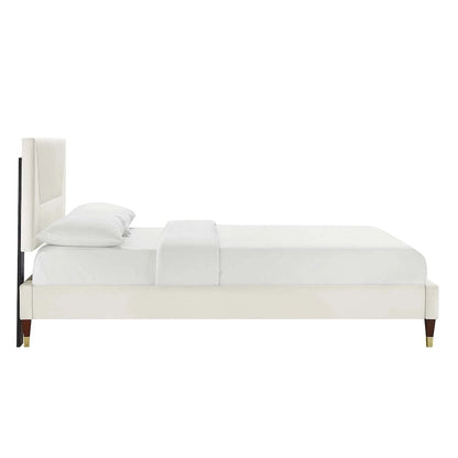 Yasmine Channel Tufted Performance Velvet King Platform Bed