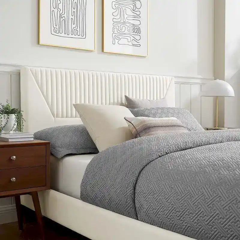 Yasmine Channel Tufted Performance Velvet King Platform Bed