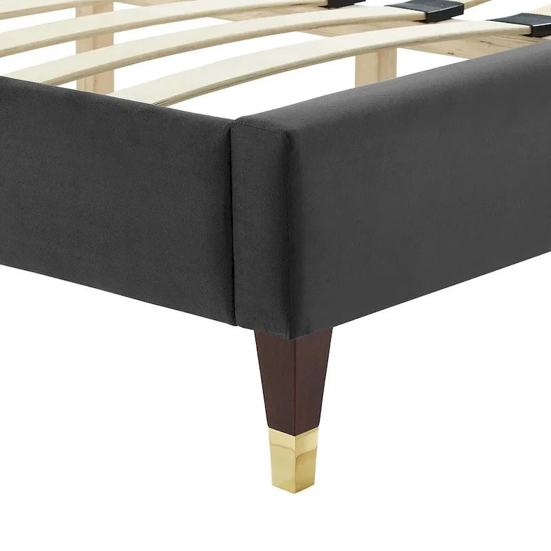 Yasmine Channel Tufted Performance Velvet King Platform Bed