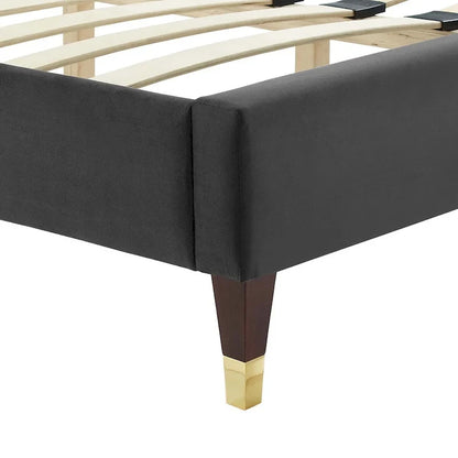 Yasmine Channel Tufted Performance Velvet King Platform Bed