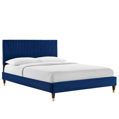 Yasmine Channel Tufted Performance Velvet King Platform Bed