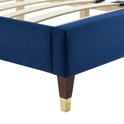 Yasmine Channel Tufted Performance Velvet King Platform Bed