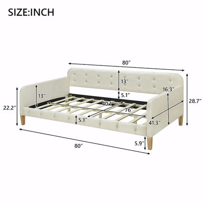 Upholstered Daybed with 4 Support Legs