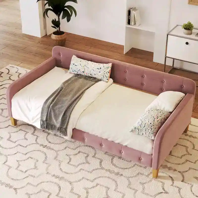 Upholstered Daybed with 4 Support Legs