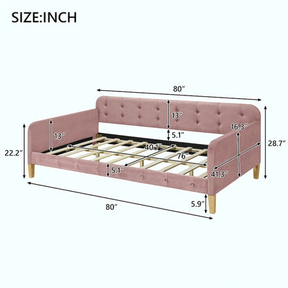 Upholstered Daybed with 4 Support Legs