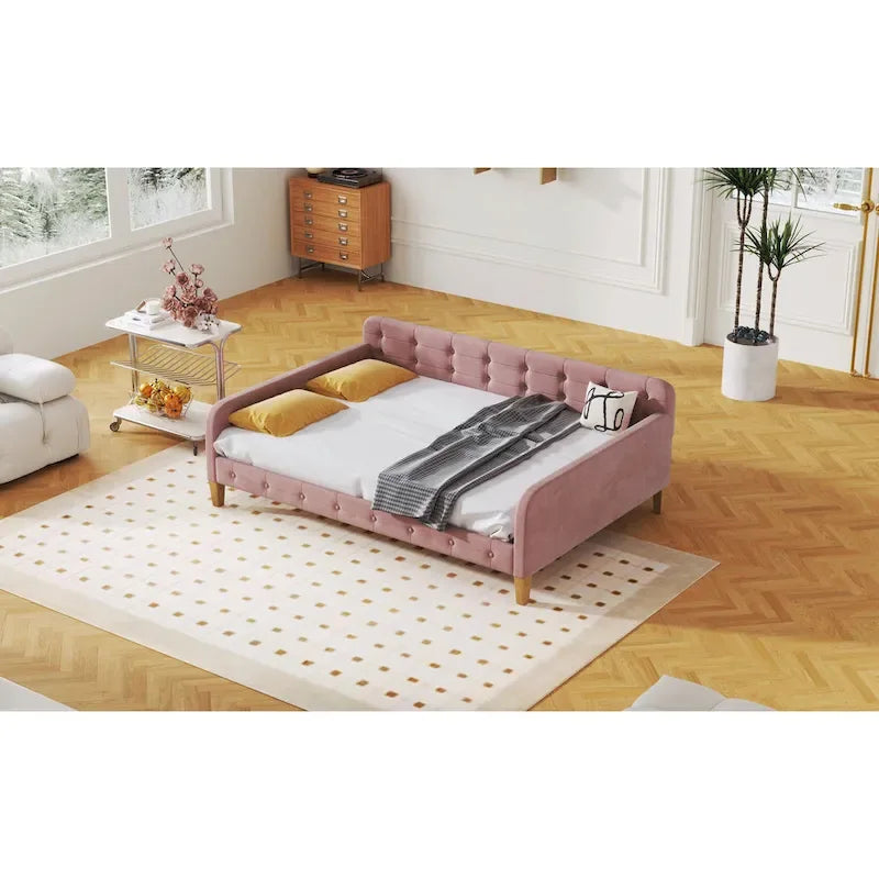 Upholstered Daybed with 4 Support Legs
