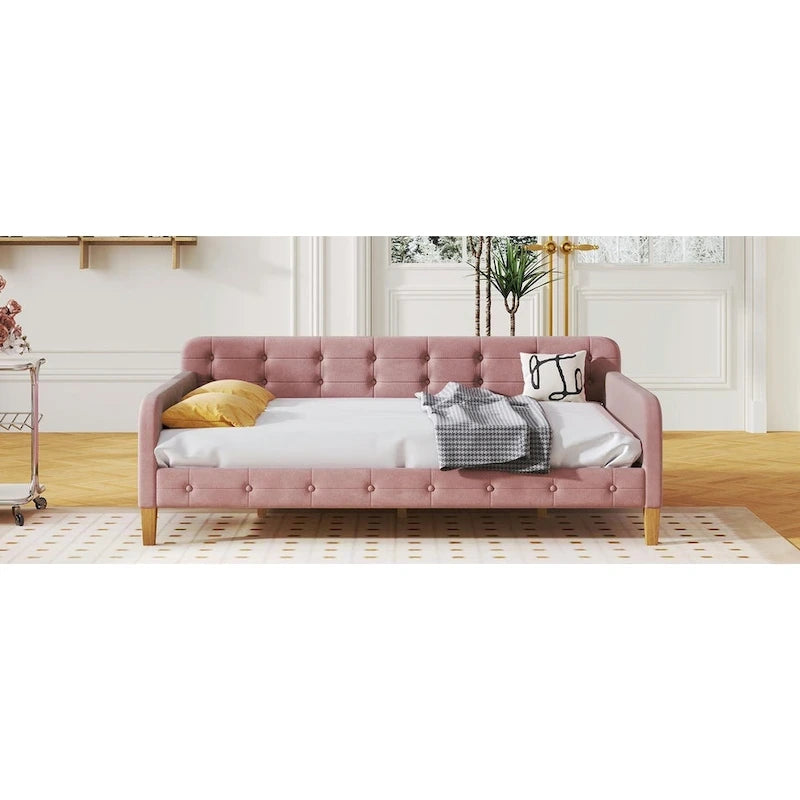 Upholstered Daybed with 4 Support Legs