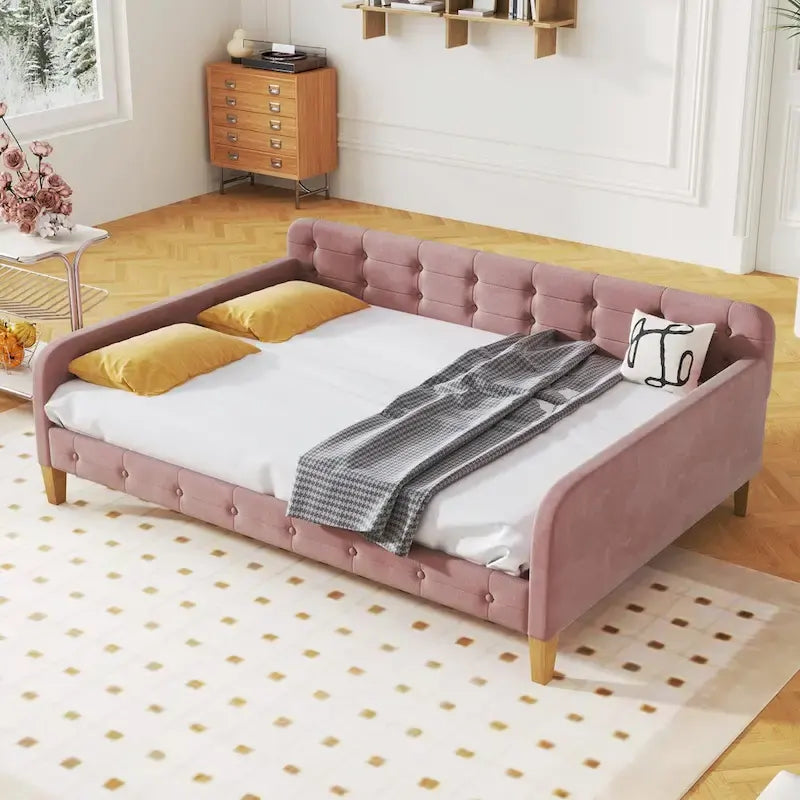 Upholstered Daybed with 4 Support Legs