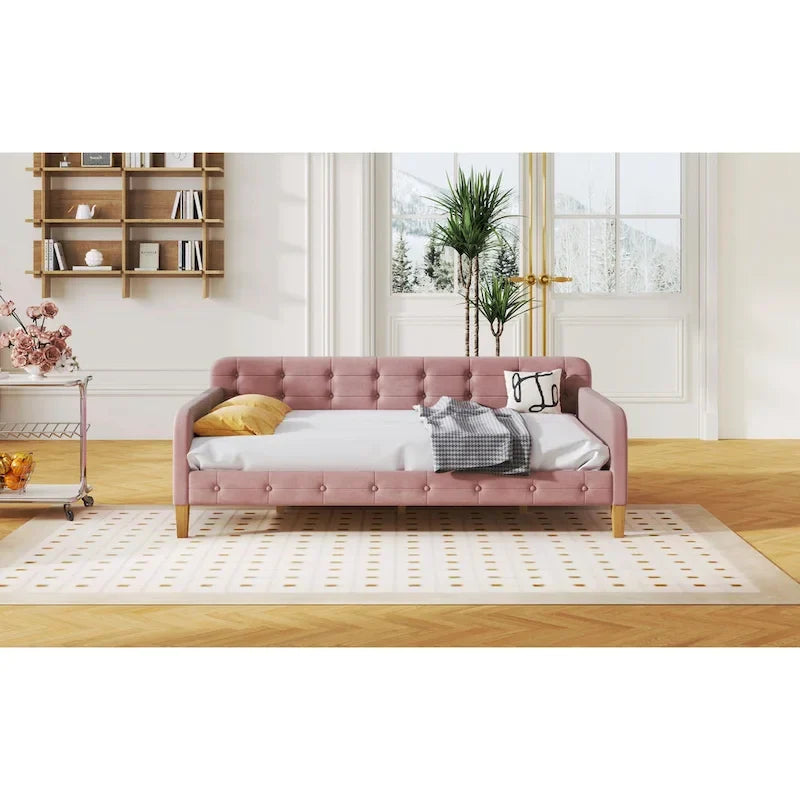 Upholstered Daybed with 4 Support Legs