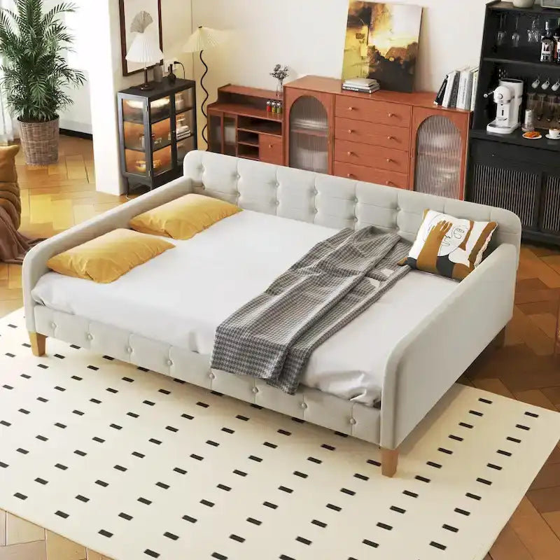 Upholstered Daybed with 4 Support Legs