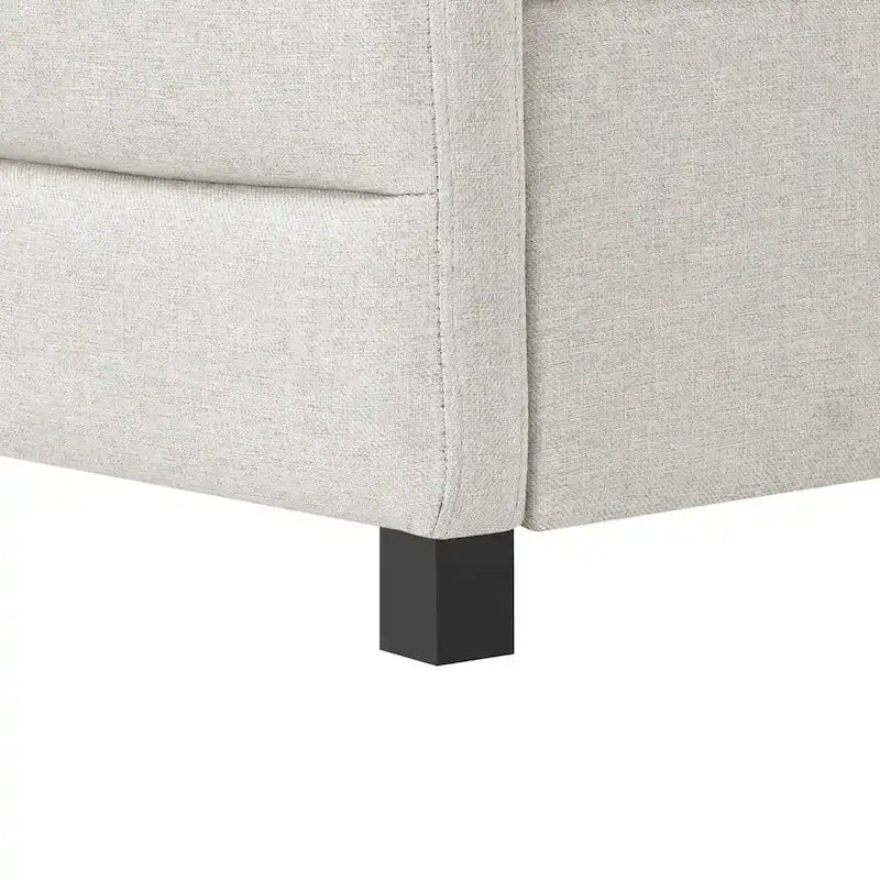 Full Size Daybed with Trundle Upholstered Tufted Sofa Bed, Linen Fabric(82.5x58x34)