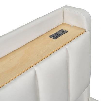 Queen Size & Twin XL Size Upholstered Platform Bed Mother & Child Bed Frame with Hydraulic Storage System