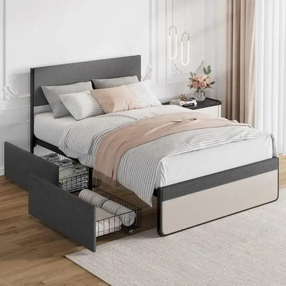 Bed Frame with 2 Storage Drawers