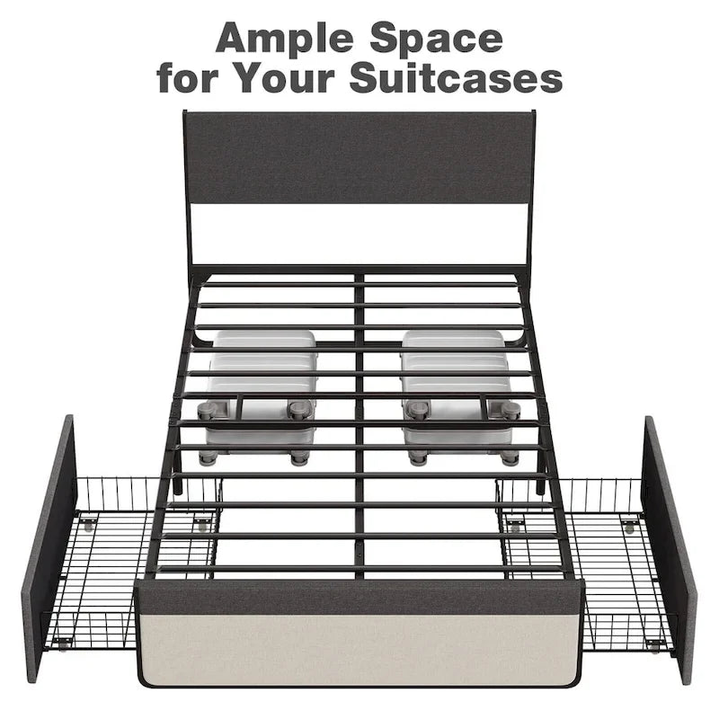 Bed Frame with 2 Storage Drawers