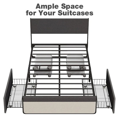 Bed Frame with 2 Storage Drawers