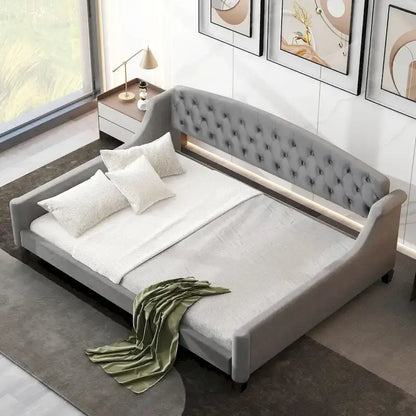 Modern Luxury Tufted Button Daybed, Full